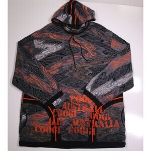 Coogi Austraila Gray Orange Black Woven Knit Cotton Hoodie Men's Big 4XL